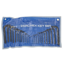 Blue Spot 15307 25 Piece Hex Key Set And Pouch - Metric Imperial Hexagon Blue - key set 25 pouch metric imperial hexagon bluespot tools 15307 piece