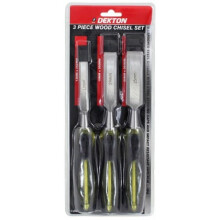 Dekton 3 Piece Wood Chisel Set - 3pc Woodworking Carpentry Bevel Edge Cut 13mm - 3pc wood chisel set woodworking carpentry bevel edge cut 13mm 19mm