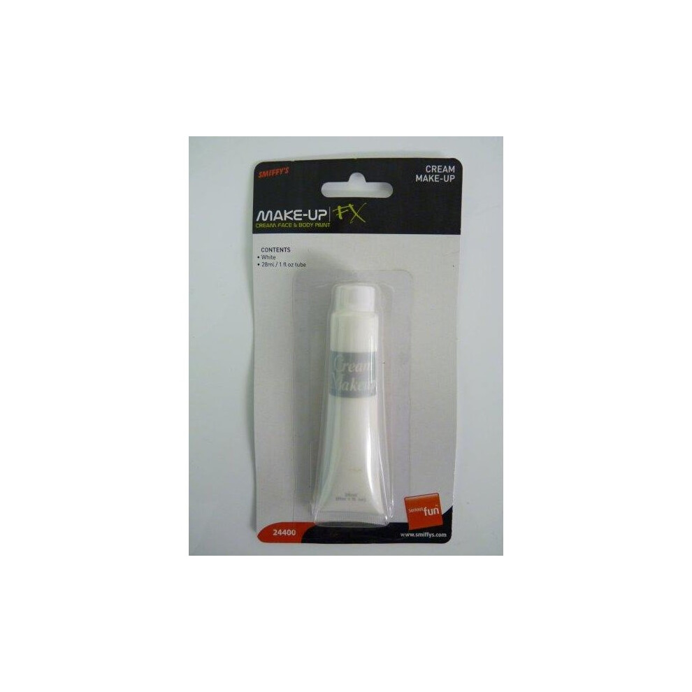 Smiffys Make-up Fx, Aqua Cream Make-up, White, 28ml / 1oz Tube - White Face -  white cream face make up paint halloween smiffys fx fancy dress black