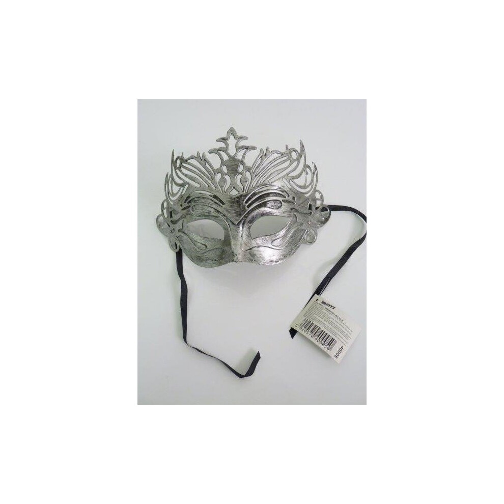 Smiffy's Silver Columbine Masquerade Mask - Fancy Dress Unisex Maskerade - Mask Silver Fancy Dress Unisex Columbine Maskerade Colombina Eye