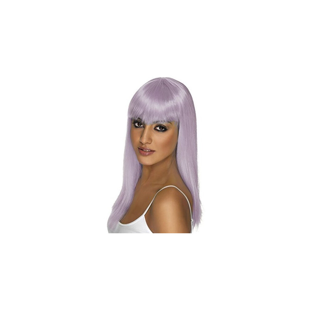 Adult's Lilac Glamour Wig -  wig long straight glamourama fancy dress lilac ladies costume accessory smiffys