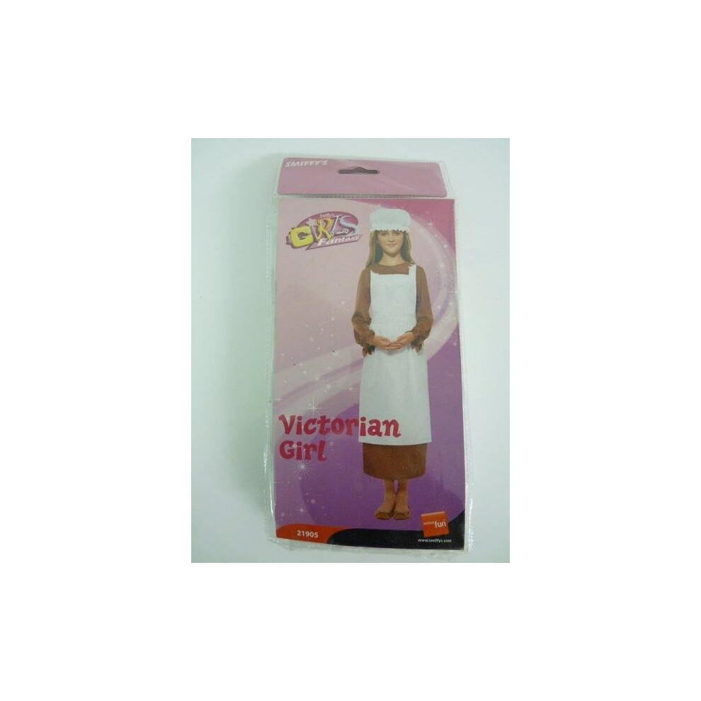 Smiffy's Girls Victorian Maid Apron, Mop & Cap Kit - Victorian Apron Fancy Dress Kit Girls Mop Cap Costume Book Maid Hat Childrens Day