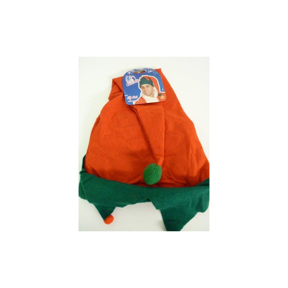 Smiffy's Green & Red Elf Hat With Pom Pom - Elf Hat Fancy Dress Christmas Santas Accessory Adult Helper Costume Mens New Little Ladies Red Green Green,Red