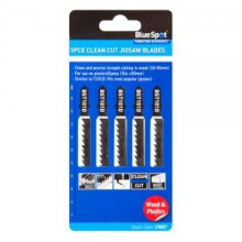4mm Blue Spot 5 Pce Jigsaw Blades Clean Cut Set Wood T Shank New - 4mm Blue Spot 5 Pce Jigsaw Blades Clean Cut Set Wood T Shank New