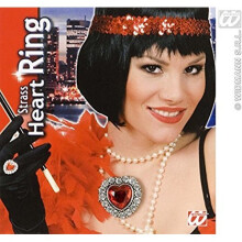 Heart Ring Withred Gem & Strass Accessory For Boot Fancy Dress - heart ring wred gem strass valentines love romance accessory