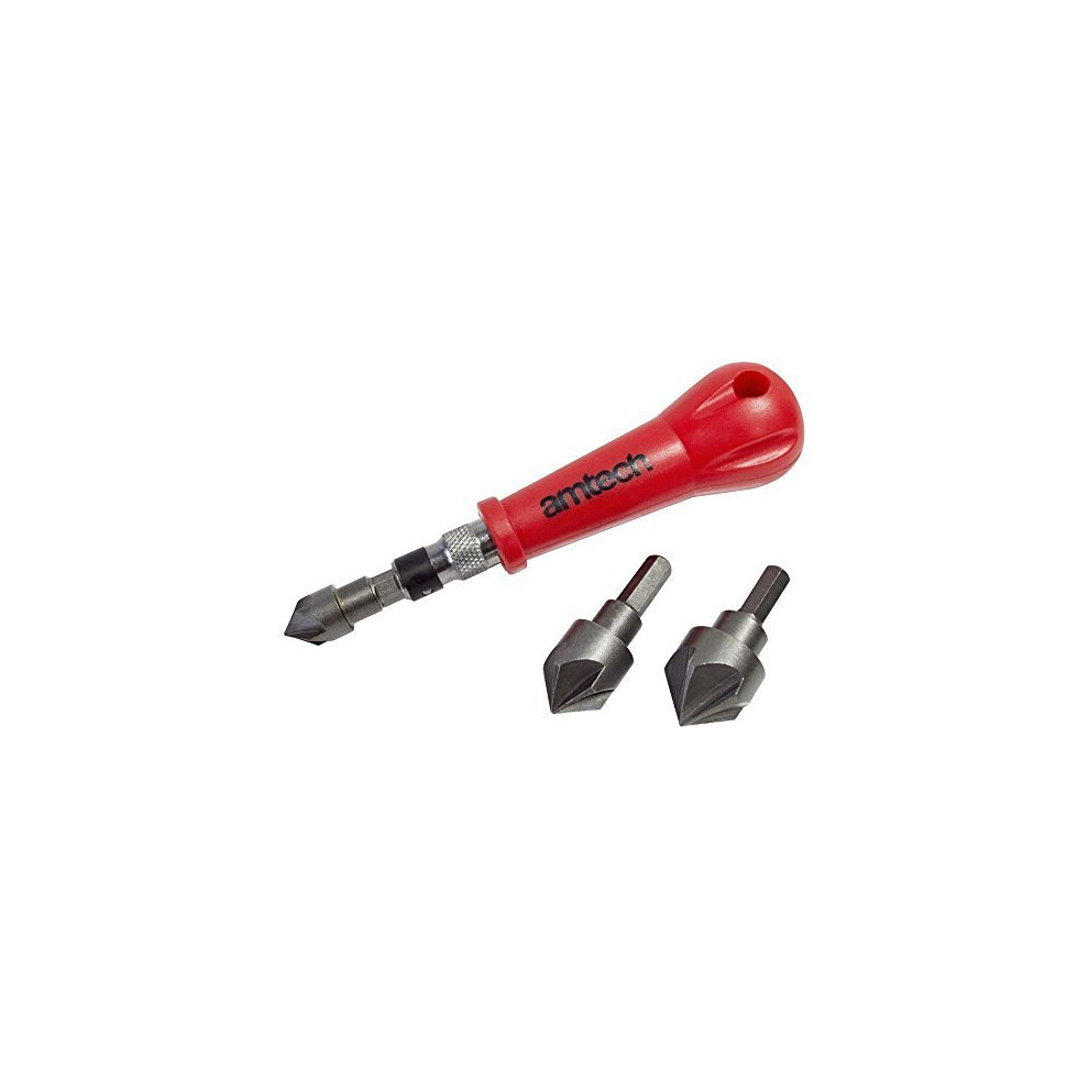 3pc Countersink Set - Bit Drill Wood Handle Plastic Metal 12 16 Soft -  countersink set bit drill 3pc wood handle plastic metal 12 16 soft