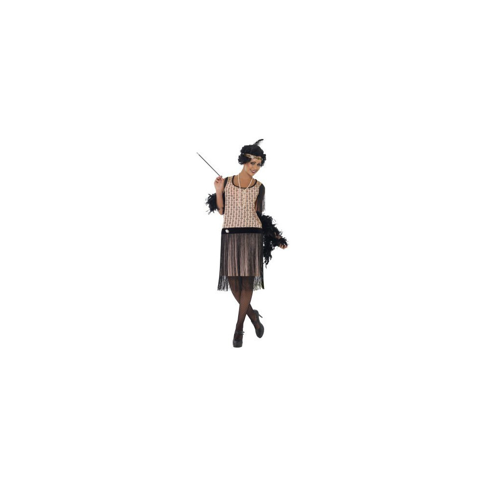 Smiffy's Adult Women's 1920's Coco Flapper Costume, Dress, Cigarette Holder, - Medium 1920s Coco Flapper Dress Ladies Fancy Dress Costume W Cig