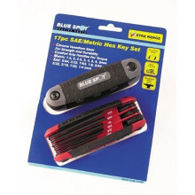 Bluespot 17 Pce Metric And Imperial Hex Key Set - Blue Spot 15182 Sae Pieces -  hex key set 17 blue spot 15182 saemetric pieces