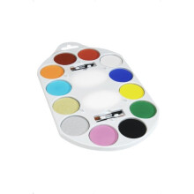 Assorted Colours Smiffy's Make Up Palette. - Face 12 Paint Pallet Brush Sponge - face 12 paint pallet colours brush sponge makeup fx