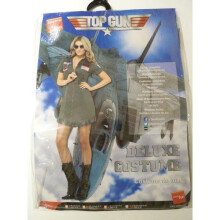 Large Ladies Top Gun Costume - top gun dress costume fancy ladies deluxe womens aviator pilot uk outfit 822 adult 1980s