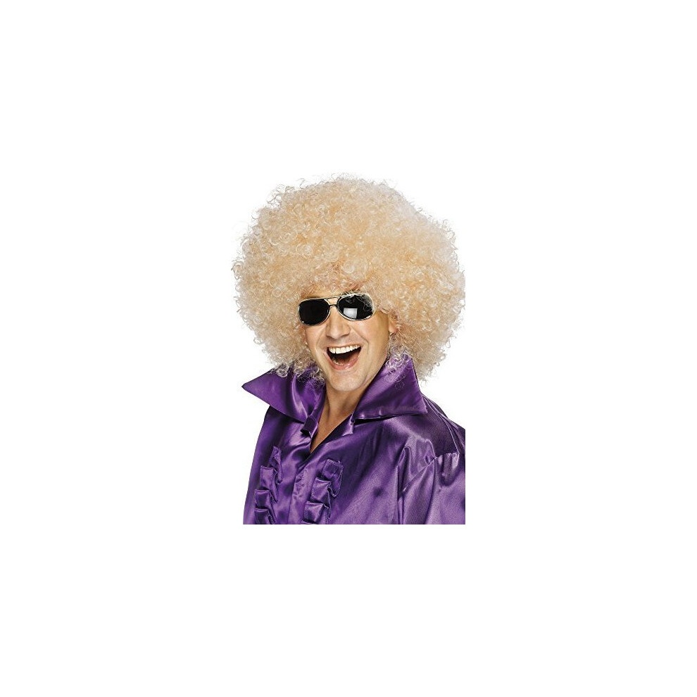 Smiffy's Huge Blonde Curly Afro Wig - Afro Wig Blonde Fancy Dress Disco Mega 1970S Megahuge Mens Ladies