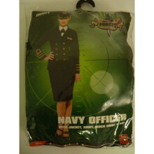 Medium Black Ladies Navy Officer Costume - navy costume officer fancy dress outfit ladies sailor womens adult ww2