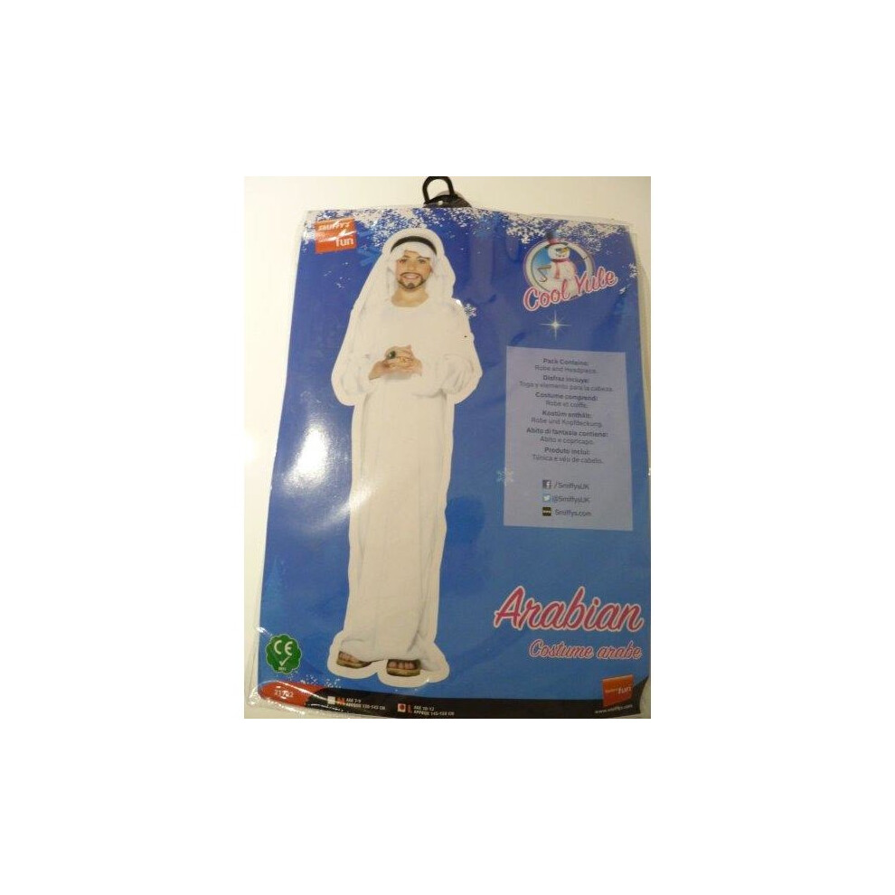 Smiffy's Large Boys Arabian Costume - Dress Fancy Christmas Childrens Robe - Costume Arabian Dress Fancy Boys Christmas Childrens Robe White