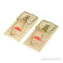 Set Of 2 Fixman Classic Mouse Traps - Trap Wooden Reusable Mice Bait Vermin - mouse trap wooden reusable traps mice bait vermin control rodent pest