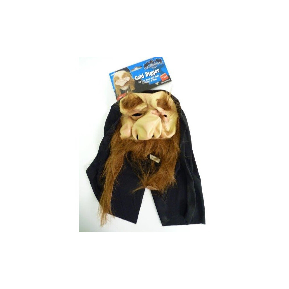 Adult's Gold Digger Face Mask -  mask digger gold fancy dress half face smiffys mens hood gnome costume halloween accessory-image-OPC-PCGQBJ-NEW