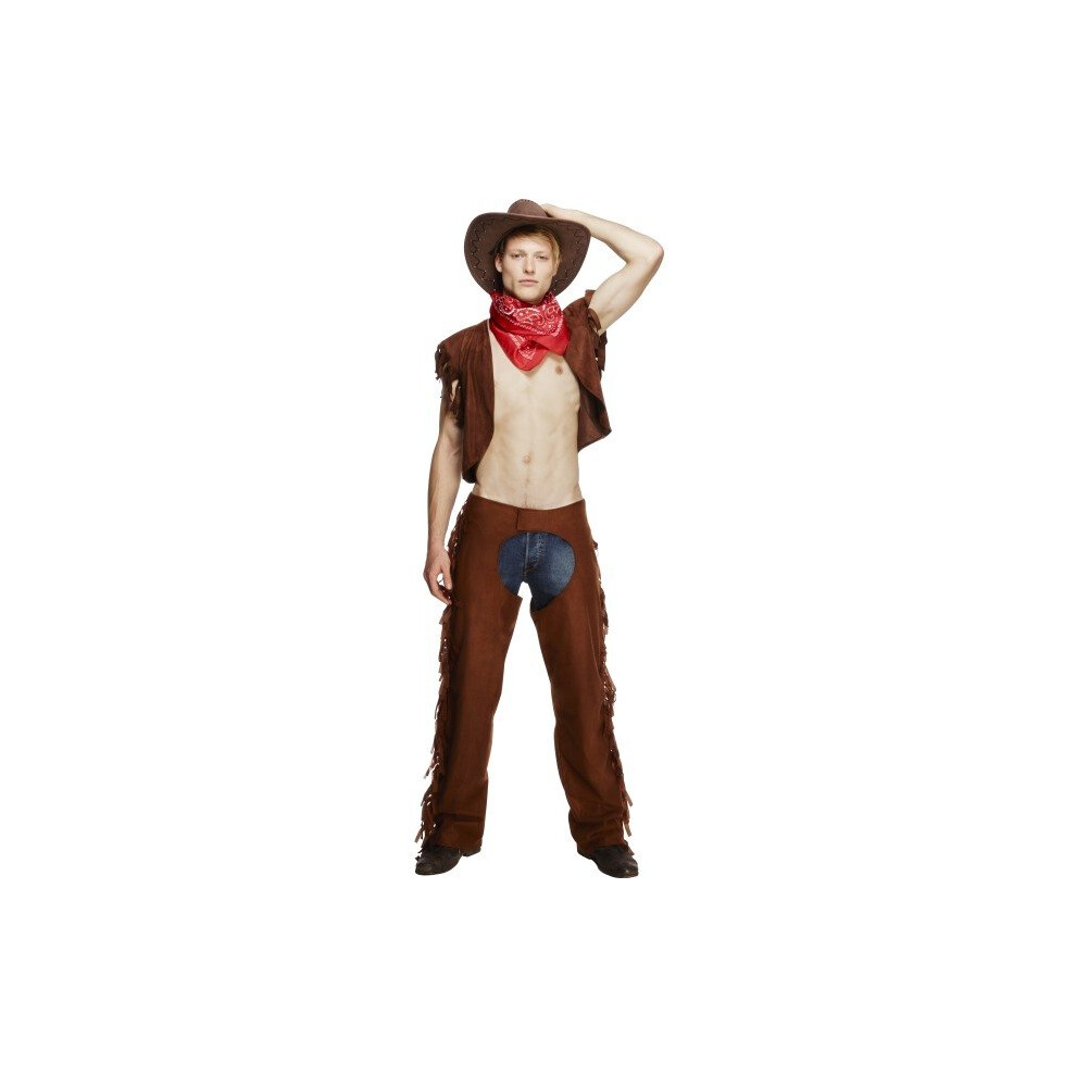 Smiffy's Fever Male Ride Em High Cowboy Costume With Waistcoat Chaps And Scarf Not,Specified