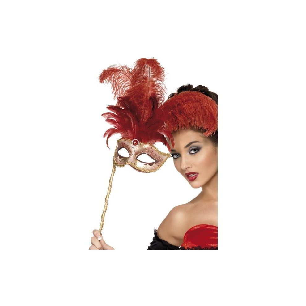Smiffy's Baroque Fantasy Mask - Mask Baroque Fantasy Fancy Dress Eyemask Fever Red
