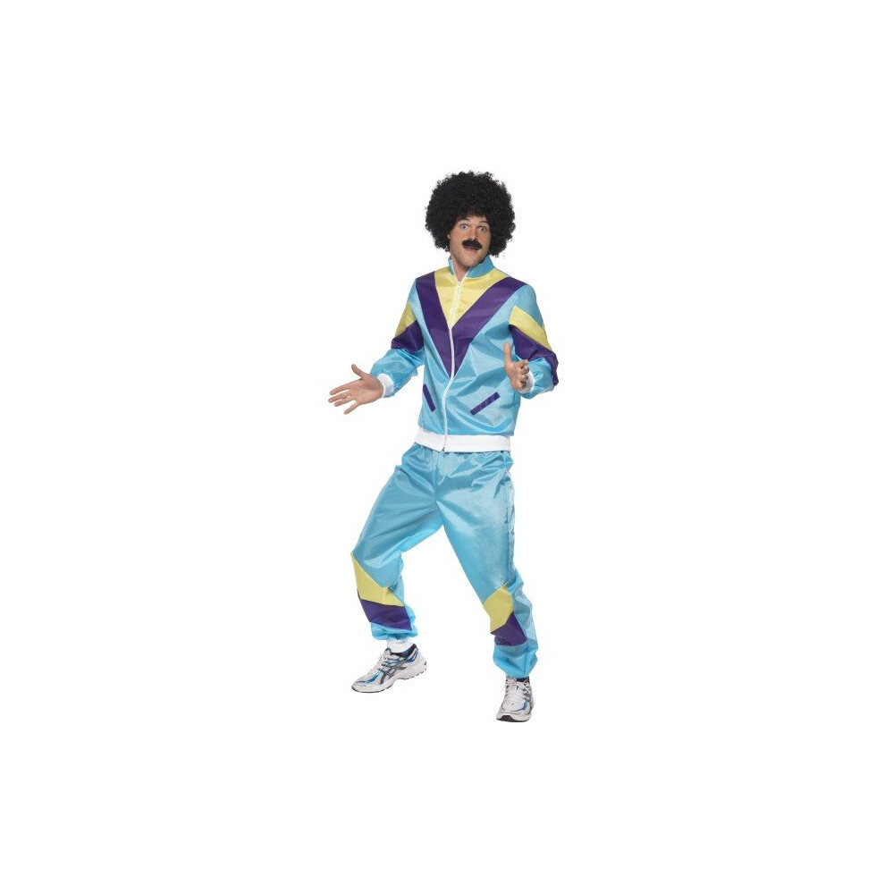 Smiffy's Adult Men's 80's Height Of Fashion Shell Suit Costume, Jacket And -  costume suit 80s shell fancy dress mens scouser outfit fashion