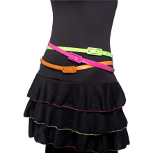 Smiffy's 80's Style Neon Belts - Multi-pack - Fancy Dress 1980s Accessory - neon belts fancy dress 1980s accessory womens ladies costume disco