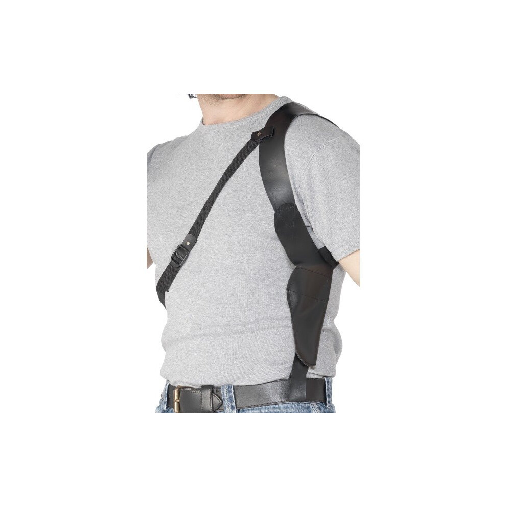 Smiffy's Shoulder Holster Black Leather Look -  holster leather look shoulder fancy dress gun accessory costume cop mens