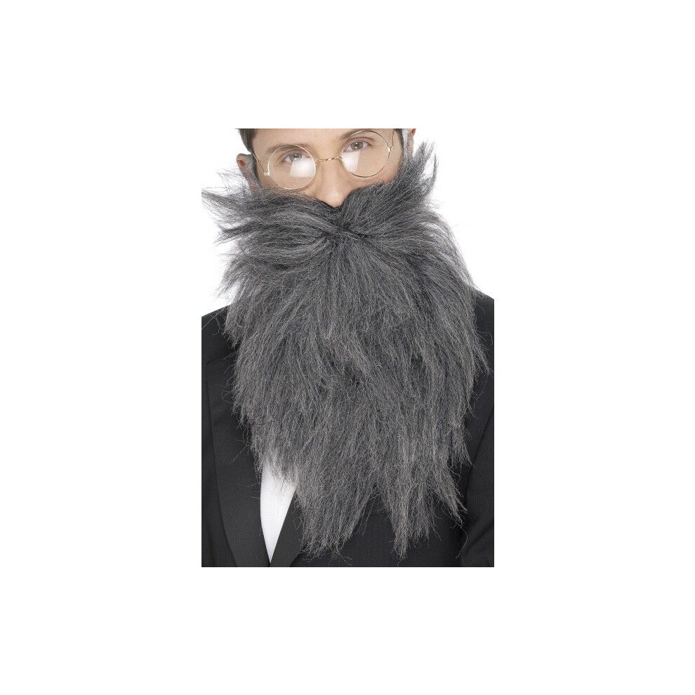 Smiffy's Men's Long Beard, One Size, 22834 - Beard Long Tash Mens One Size 22834 Grey