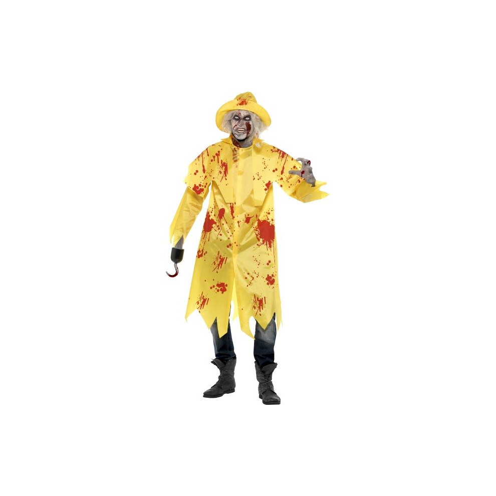 Smiffy's Men's Zombie Fisherman Sou'wester Costume, Jacket And Hat, Zombie -