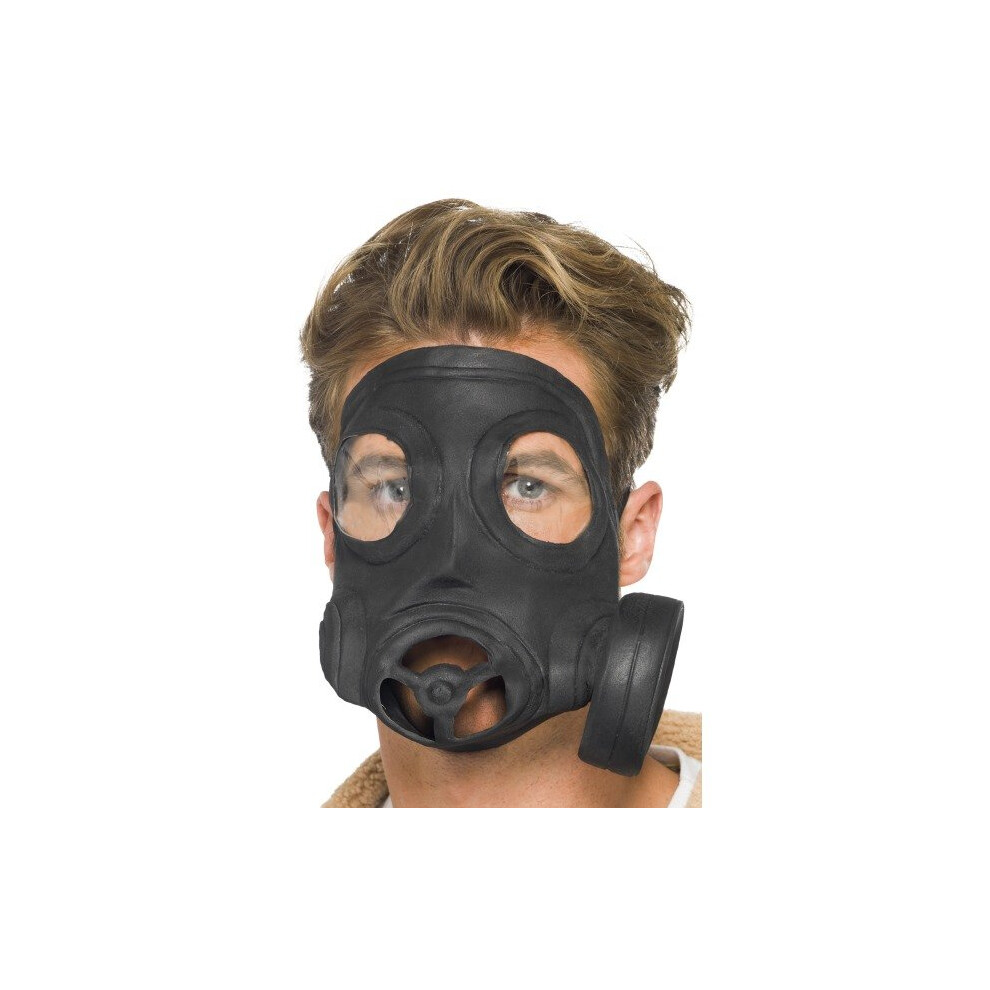 Smiffy's Gas Mask - Adult, One Size -  gas mask fancy dress accessory smiffys 1940s world war adult costume ww2 black