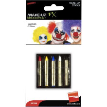 Smiffy's Make-up Sticks - Red, Yellow, Blue, Black And White - Fancy Dress Face -  sticks fancy dress face paint makeup red black yellow white blue 5
