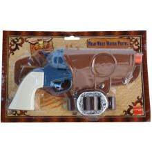 Blue Western Water Pistol with Holster & Belt - Smiffys Wild West Cowboy Fancy Dress Toy Gun (Code 25207)