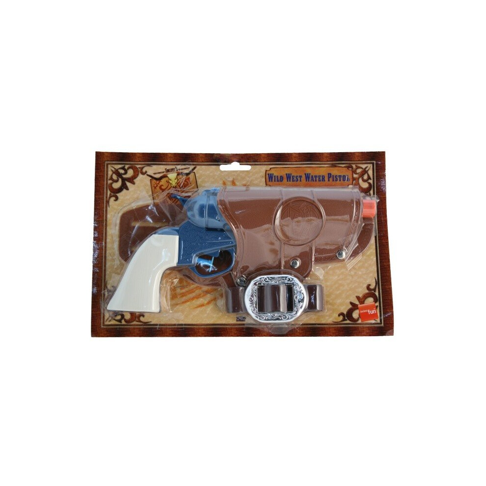 Smiffy's Western Water Pistol With Holster & Belt - Wild West Cowboy Fancy Dress Toy Gun (Code 25207) Blue