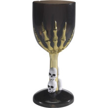 Halloween Black and Gold Plastic Stemware Glass
