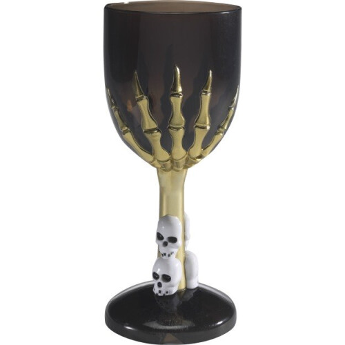Halloween Black and Gold Plastic Stemware Glass
