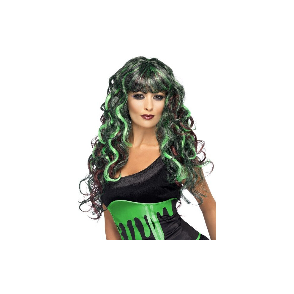 Smiffy's Mermaid Wig - Wig Fancy Dress Blood Drip Halloween Monster Ladies Costume Siren Green