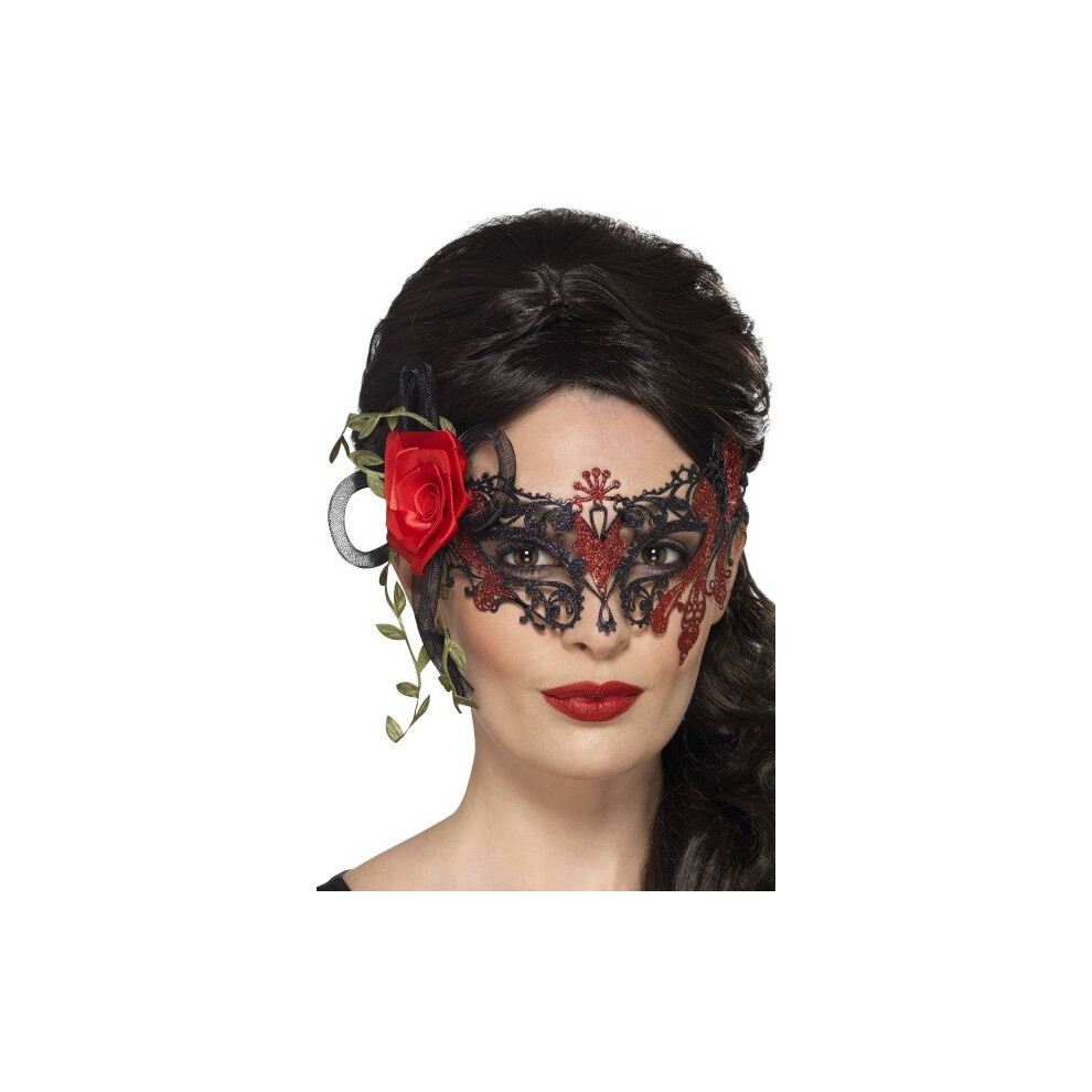 Smiffy's 44957 Day Of The Dead Metal Filigree Eye Mask (One Size) - Day Dead Metal Filigree Mask Eye Eyemask Fancy Dress 44957 One Size Grey