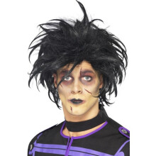 Black Psycho Fancy Dress Wig. - wig psycho black halloween fancy dress mens edward smiffys scissor hands hair