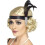 Smiffy's Smiffy's Satin Charleston Headband with Feather and Jewel Detail - Black, One Size (23893) 1