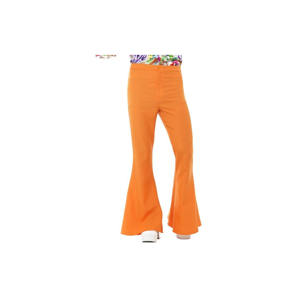 New Men's Xl Flared Trouser - Trousers Fancy Dress Disco Costume Flares 70S - Flared Trousers Fancy Dress Disco Costume Flares 70S 60S Orange 44906XL