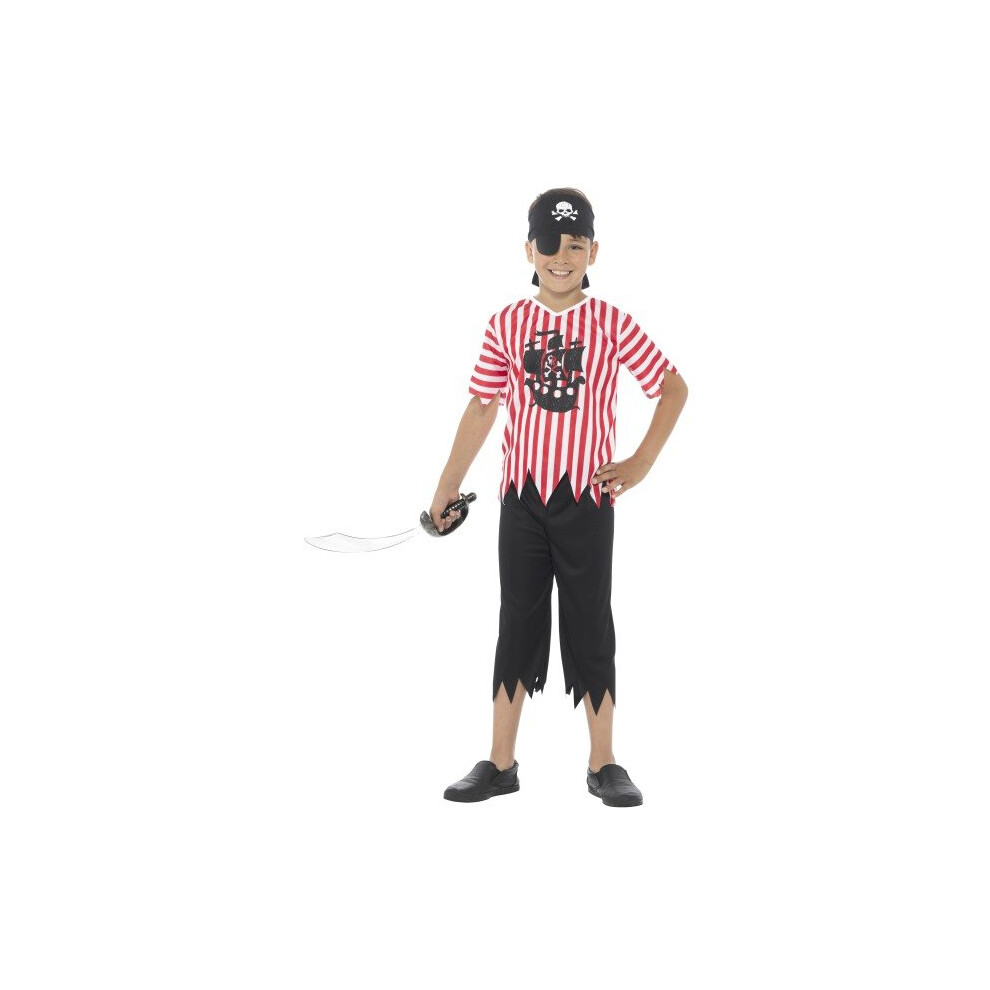 10-12 Years Boys Jolly Pirate Costume -  pirate costume boys jolly fancy dress book outfit caribbean buccaneer week childs smiffys kids