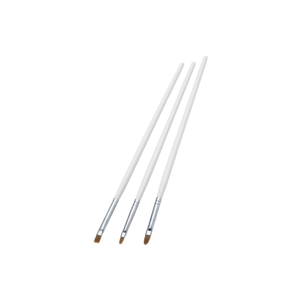 Smiffy's Adult Unisex Brush Set, White, Pack Of 3 Styles, One Size, 39146 - Set -  brush set 3 smiffys face make up pack makeup styles paint brushes