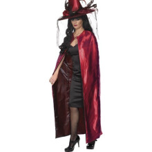 Red or black reversible cape for adults