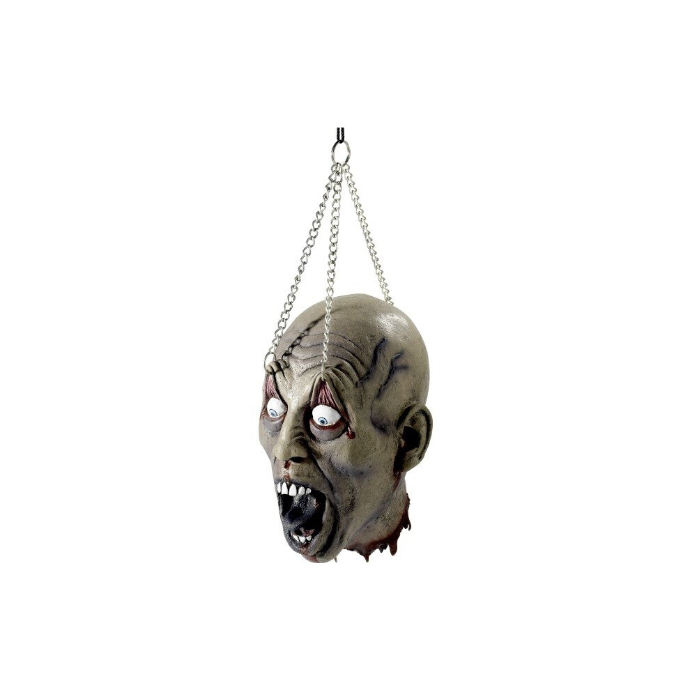 Smiffy's Dismembered Head Rubber Hanging With Chains - Halloween Fancy Dress -  head halloween dismembered Rubber  fancy dress hanging zombie party