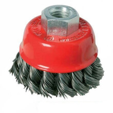 Silverline Angle Grinder 100mm Double Row Twist Knot Steel Wire Bowl Cup Brush