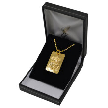 Liverpool F.c. Gold Plated Dog Tag & Chain - Fc Gift Football New -  liverpool gold plated dog tag chain fc gift football new