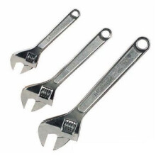 Silverline Adjustable Wrench Set 3pce 150, 200 & 250mm - 150 Wr03 -  adjustable set wrench silverline 150 200 250mm wr03 3pce