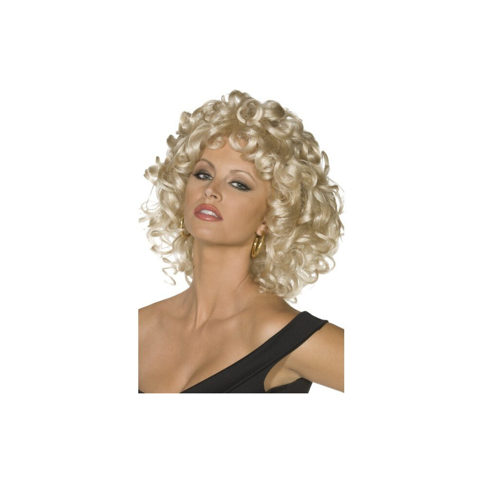 Smiffy's Blonde Women's Sandy Last Scene Wig - Wig Sandy Last Scene Grease Fancy Dress Blonde Costume Curly Brown