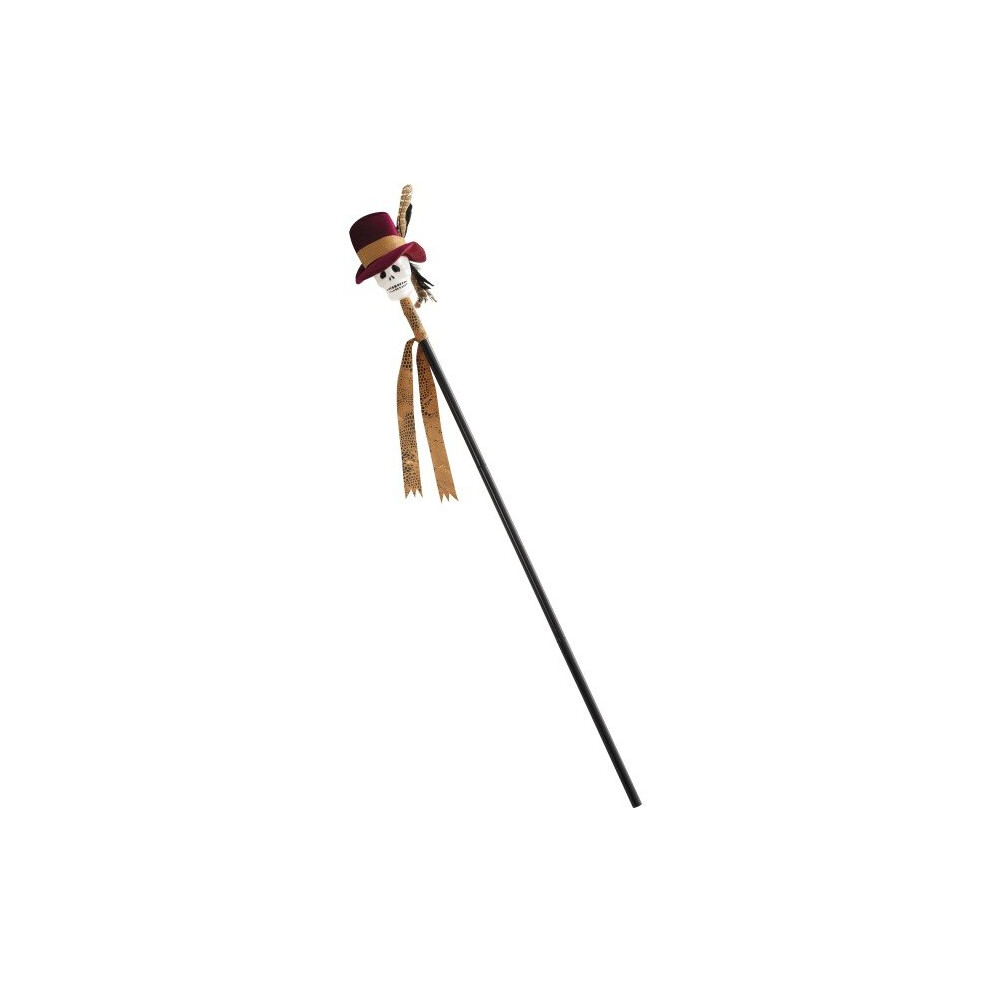 Halloween Voodoo Staff Skull Cane - Witch Doctor Fancy Dress Deluxe Adult - Voodoo Witch Doctor Halloween Fancy Dress Deluxe Adult Costume Wig Cane Not,Specified