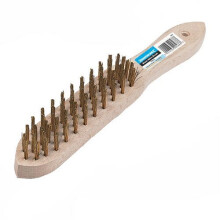 Silverline 290mm Wood Handle 6 Row Steel Wire Brush