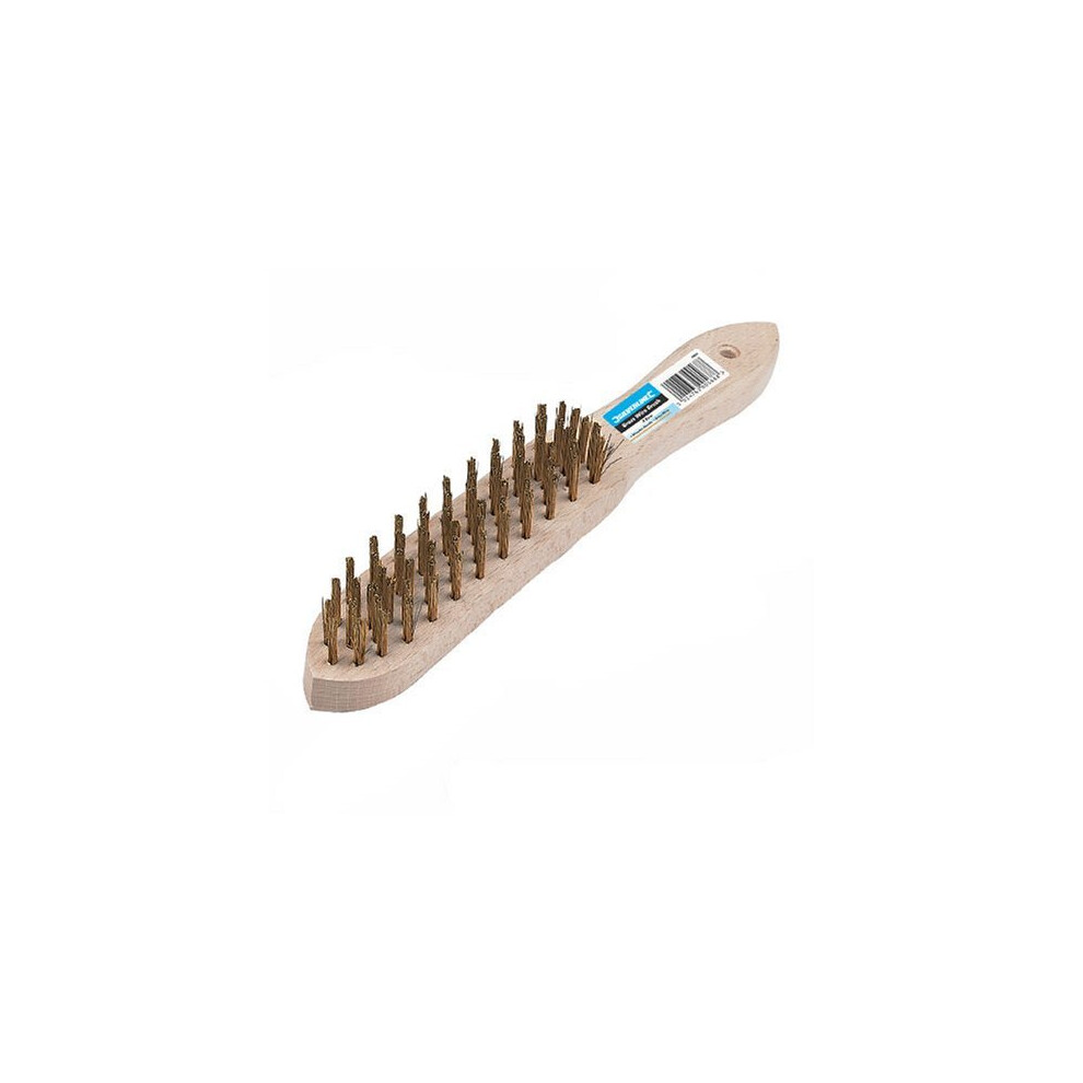 Silverline 290mm Wood Handle 6 Row Steel Wire Brush