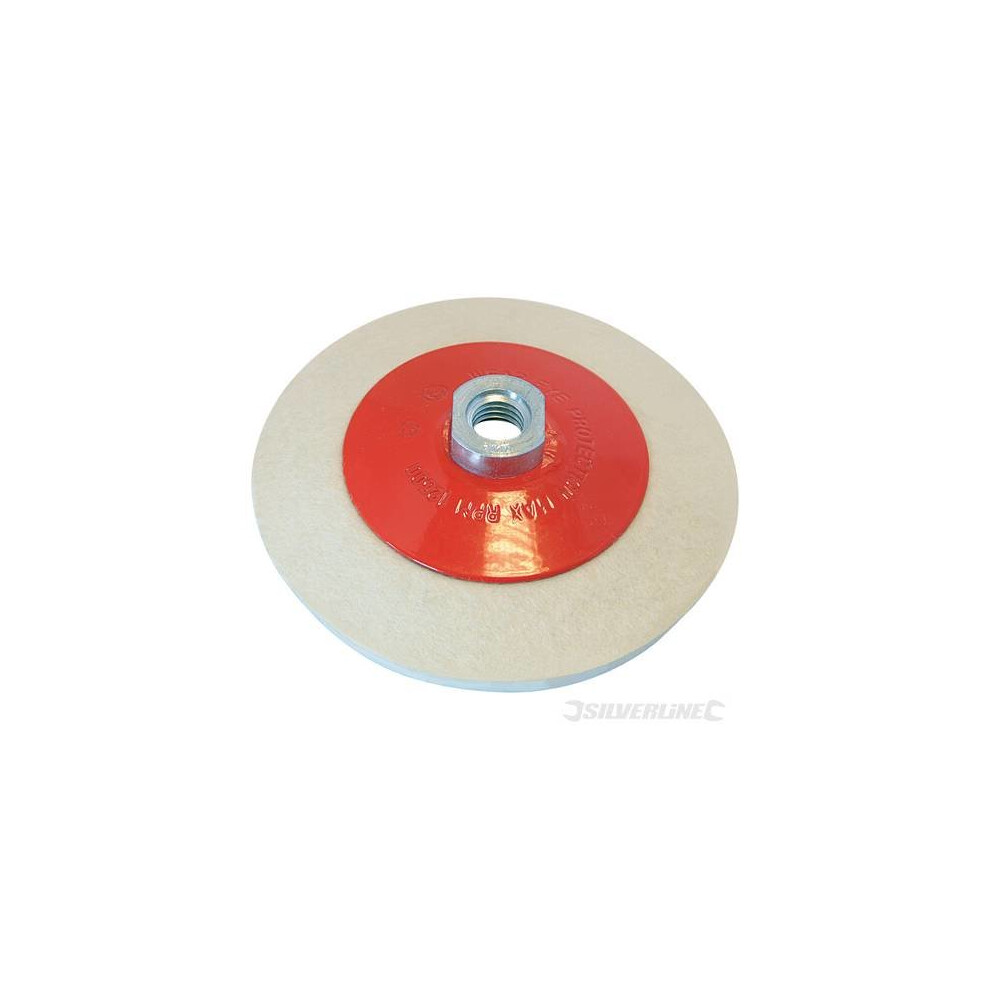 115mm Bevelled Felt Buffing Wheel - Silverline 105864 -  felt buffing wheel bevelled 115mm silverline 105864