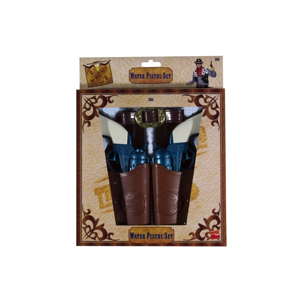Smiffy's Western Water Pistol Holsters & Belt - Fancy Dress Set Costume - Fancy Dress Western Water Set Costume Pistol Mens Blue